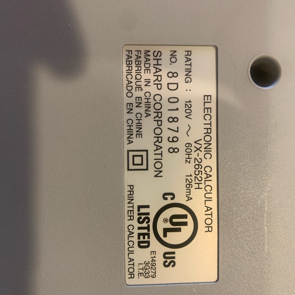 Sharp Compet VX-2652H Electronic Printer Calculator Desktop Large Keys Working - Picture 3 of 6